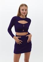 Cut-Out Detaylı Crop Bluz