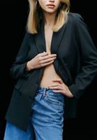 Bayan Kahverengi Boyfriend Blazer Ceket