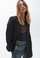 Bayan Kahverengi Boyfriend Blazer Ceket