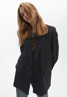 Bayan Kahverengi Boyfriend Blazer Ceket