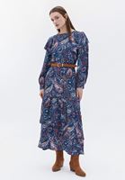 Women Mixed Ruffled Maxi Dress