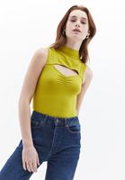 Women Yellow Singlet with Cutout Detail