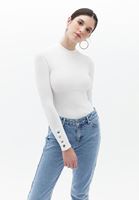 Women Cream Turtleneck Knitwear Sweater