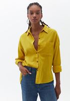 Women Yellow Cotton Oversize Shirt