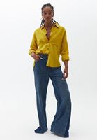 Women Yellow Cotton Oversize Shirt