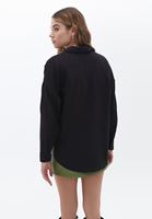 Women Black Cotton Oversize Shirt