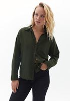 Women Green Cotton Oversize Shirt