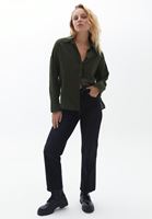 Women Green Cotton Oversize Shirt