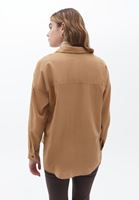 Women Beige Cotton Oversize Shirt