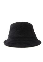 Women Black Wool Blended Bucket Hat