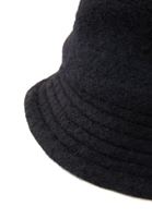 Women Black Wool Blended Bucket Hat