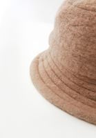 Women Beige Wool Blended Bucket Hat