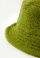 Women Green Wool Blended Bucket Hat