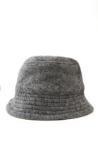 Women Grey Wool Blended Bucket Hat