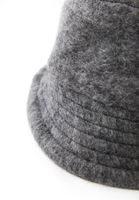 Women Grey Wool Blended Bucket Hat