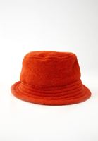 Women Orange Wool Blended Bucket Hat