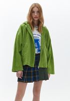 Women Green Oversize Hooded Jacket