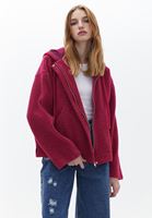 Women Pink Oversize Hooded Jacket