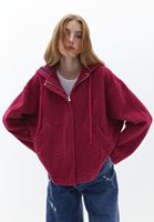 Women Pink Oversize Hooded Jacket