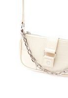 Women Beige Baguette Bag with Buckle