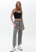 Women Grey Mid Rise Baggy Fit Pants