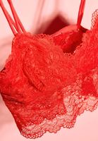 Women Red Lace Detailed Strapped Bralette