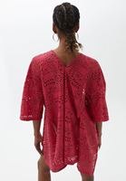 Women Pink Lace Kimono