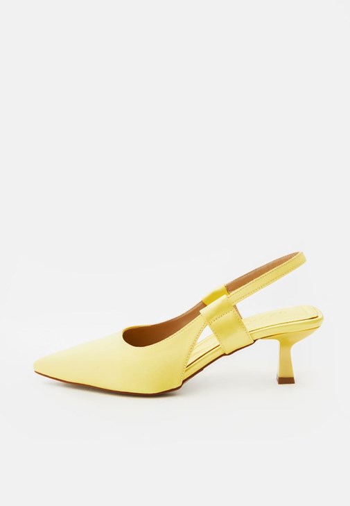 yellow pointed toe heels