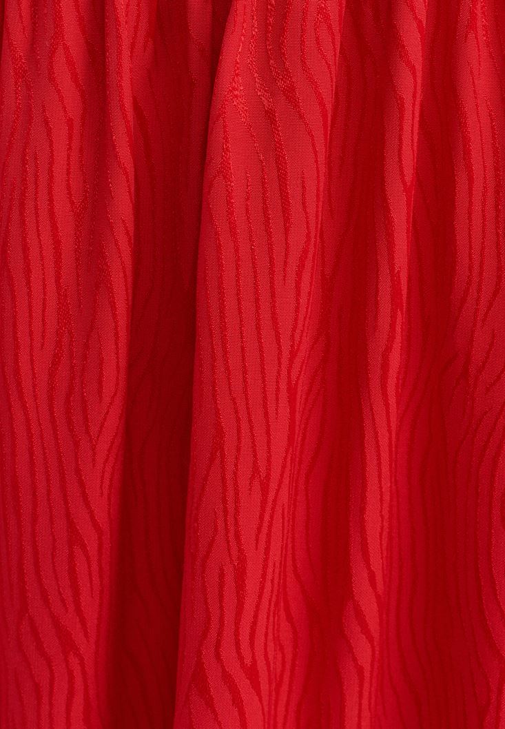نساء أحمر فستان جاكار