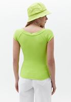 Women Green Cotton Stretch Tshirt