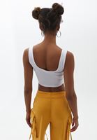 Women White Square Neck Crop Top