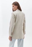 Women Beige Linen Blazer Jacket