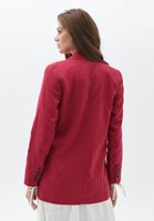 Women Pink Linen Blazer Jacket