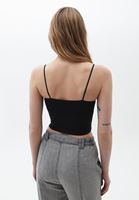 Women Black Seamless Crop Top