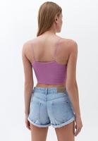 Women Purple Seamless Crop Top