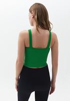 Women Green Jacquard Seamless Crop Top