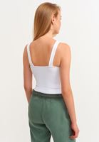 Women White Jacquard Seamless Crop Top