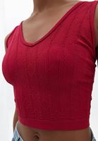 Bayan Pembe Dikişsiz Crop Atlet