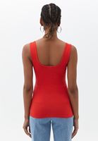 Women Red Flexible Square Neck Singlet