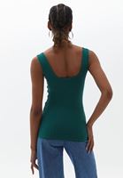 Women Green Flexible Square Neck Singlet