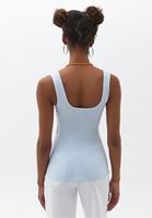 Women Blue Flexible Square Neck Singlet