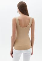 Women Beige Flexible Square Neck Singlet