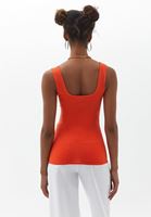 Women Orange Flexible Square Neck Singlet