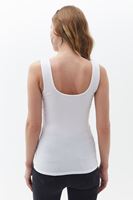 Women White Flexible Square Neck Singlet