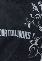 Women Black Cotton Printed Tshirt