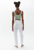 Women White Ultra High Rise Baggy Fit Pants