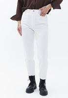 Women White Ultra High Rise Mom Fit Pants