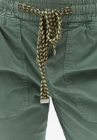 Women Green Elasticated waistband cargo jogger pants