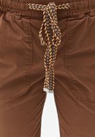 Women Brown Elasticated waistband cargo jogger pants