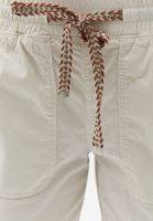 Women Cream Elasticated waistband cargo jogger pants